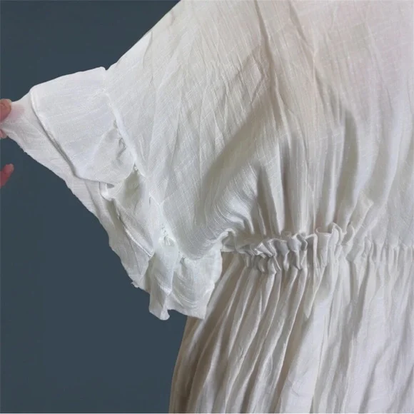 New Bohemian Long White Gauze Maxi Summer Dress - Picture 4 of 9